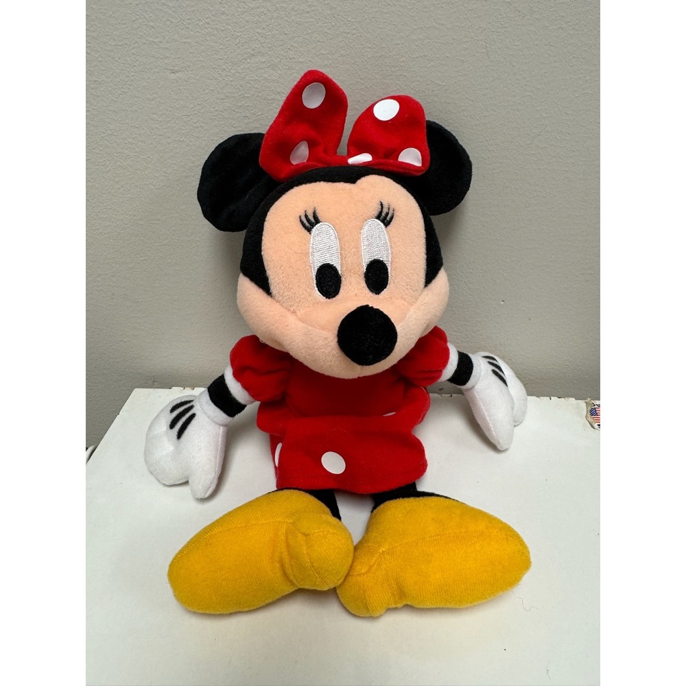 Disney Minnie Mouse Plush Red Polka Dot Dress Stuffed Animal‎ 10 inch DS15210